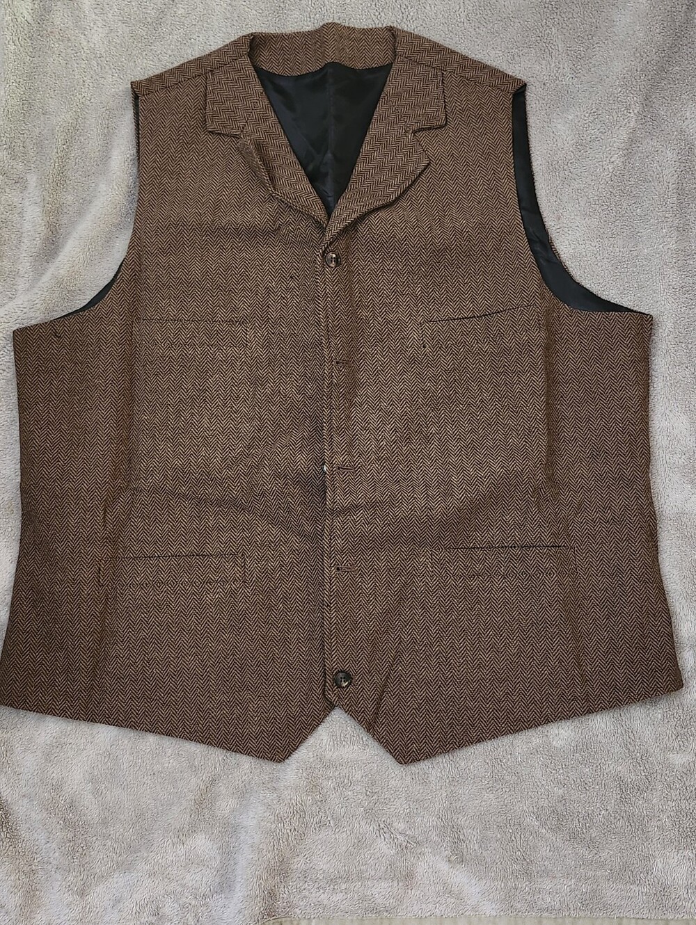 Mens Tweed Brown Vest